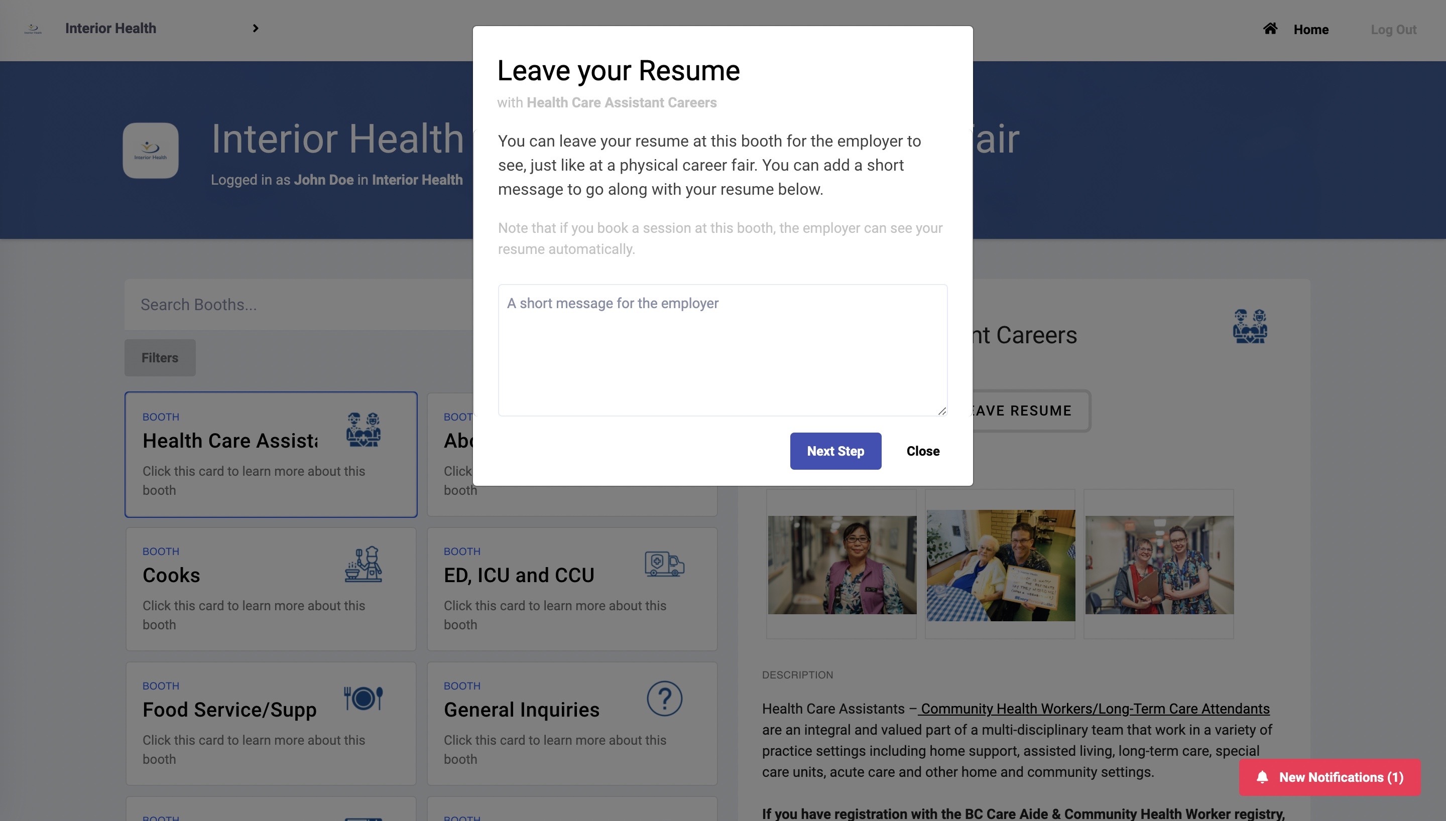 Interior Health Virtual Career Fair Resume Drop